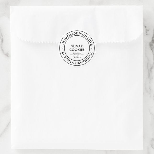 Adesivo Personalizado Feito em Casa Com Amor (Bolsa)