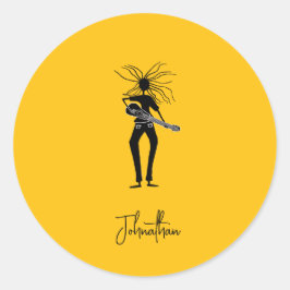 Adesivo Personalizado, Guitarista Silhouette