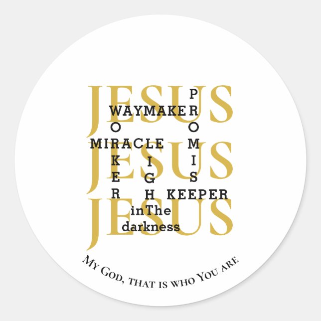 Adesivo Personalizado JESUS Waymaker Christian (Frente)