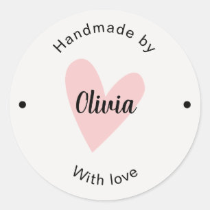 Adesivo Personalizado Marca Simples Bege Fofo