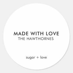 Adesivo Personalizado Moderno Minimalista Feito Com Amor