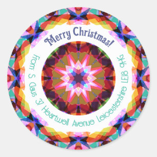 Adesivo Personalizado Moderno Roxo Merry Christmas Star En