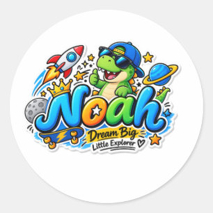 Adesivo Personalizado Noah Pequeno Dinossauro Fofo