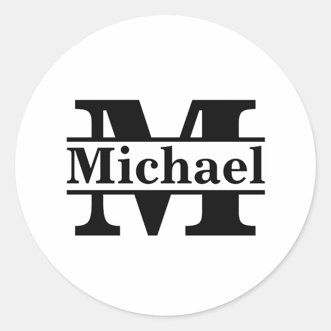 Adesivo Personalizado Nome do Monograma Personalizado (Frente)