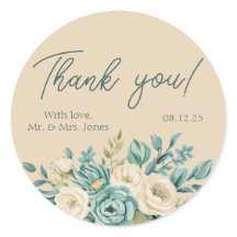 Personalizado Obrigado Casamento Floral