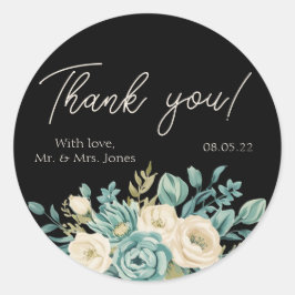 Adesivo Personalizado Obrigado Casamento Floral