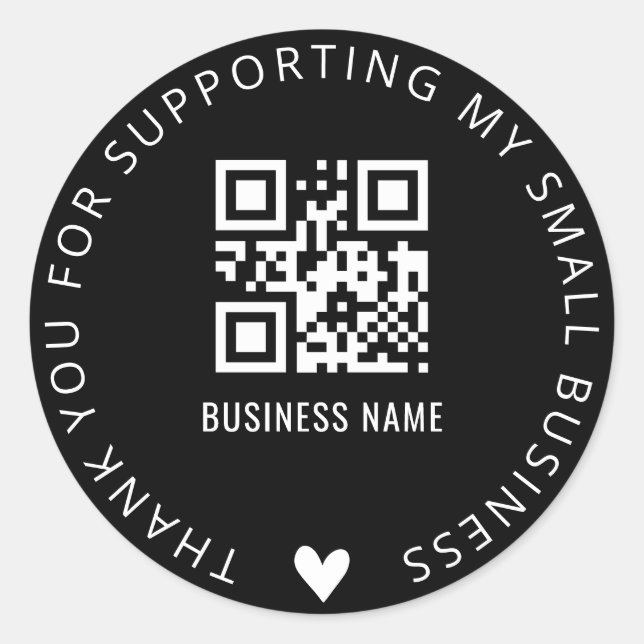 Adesivo Personalizado Obrigado e QR Code Business Sticker (Frente)