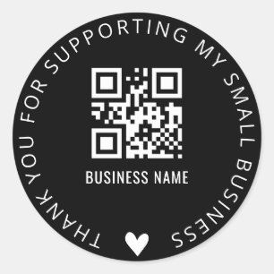 Adesivo Personalizado Obrigado e QR Code Business Sticker