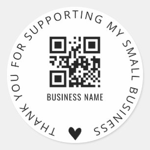 Adesivo Personalizado Obrigado e QR Code Business Sticker
