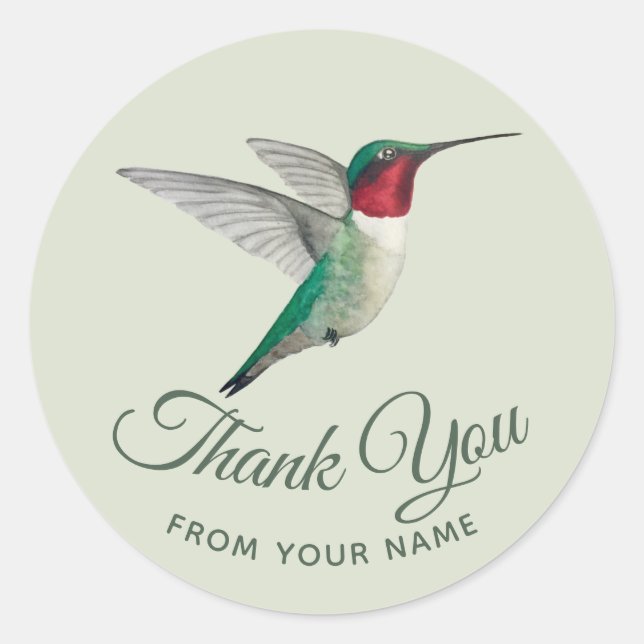 Adesivo Personalizado Obrigado Hummingbird Sticker (Frente)