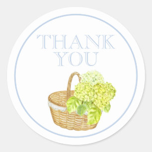 Adesivo Personalizado Obrigado Hydrangea Basket Sticker