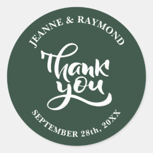 Adesivo Personalizado Obrigado Sage Green Wedding Favor