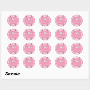 Adesivo Personalizado para Chá de Bebê – Cegonha B