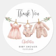 Adesivo Personalizado para Chá de Bebê Menina