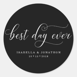 Adesivo Personalizado Personalizado Melhor Dia Do Casament