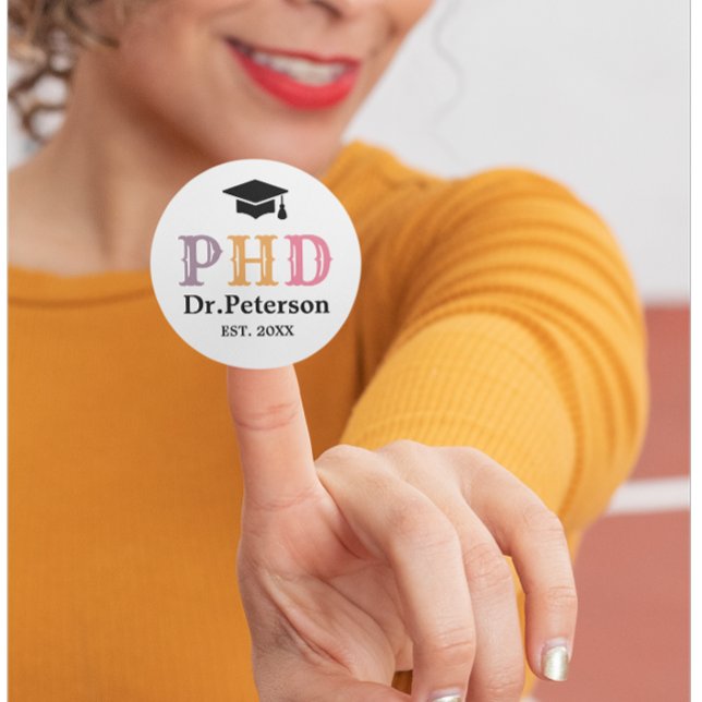 Adesivo Personalizado PHD ou Doutorado  (Criador carregado)