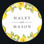 Adesivo Personalizado Pomar de Citrinos<br><div class="desc">Ramos de limão em aquarela bonita,  adesivo personalizado. Projetado para combinar com nossa Coleção Pomar de Citrinos.</div>