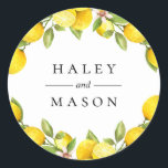 Adesivo Personalizado Pomar de Citrinos<br><div class="desc">Ramos de limão em aquarela bonita,  adesivo personalizado. Projetado para combinar com nossa Coleção Pomar de Citrinos.</div>