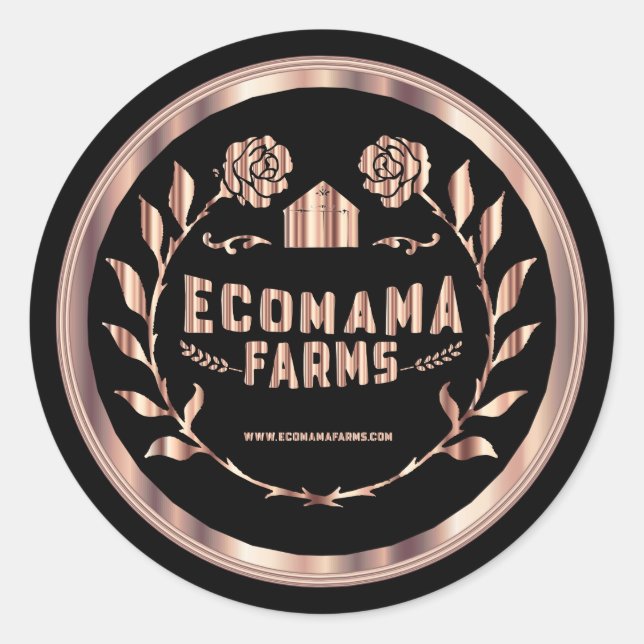 Adesivo Personalizado - Rosa metálico Dourado e Preto - 2 (Frente)