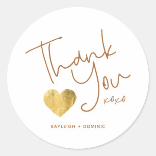 Adesivo Personalizado Simples Obrigado Copper e Dourado Co