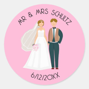 Adesivo Personalizado Sr. e Sra. Bride e Groom