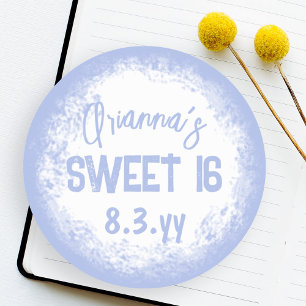 Adesivo Personalizado Sweet 16 Azul Claro