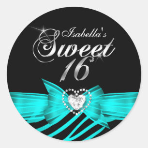 Adesivo Personalizado Sweet 16 Dezesseis Aqua Pret