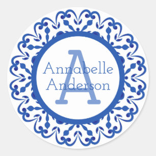 Adesivo Personalizado Talavera Azul e Branco