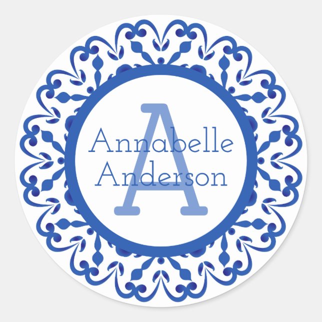 Adesivo Personalizado Talavera Azul e Branco (Frente)