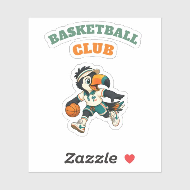 Adesivo Personalizado Toucan Basquetebol Infantil  (Folha)