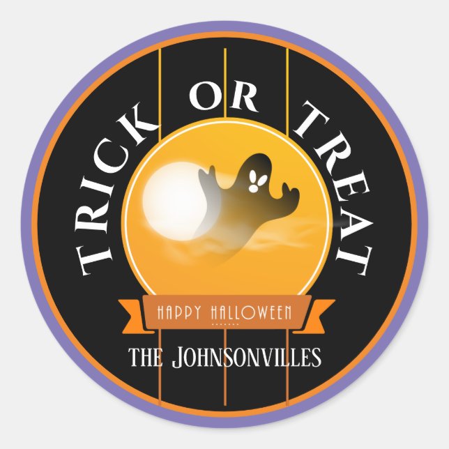 Adesivo Personalizado, Trick de Halloween ou Tratar com Fa (Frente)
