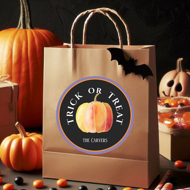 Adesivo Personalizado, Truque de Halloween ou Tratar com A (Criador carregado)