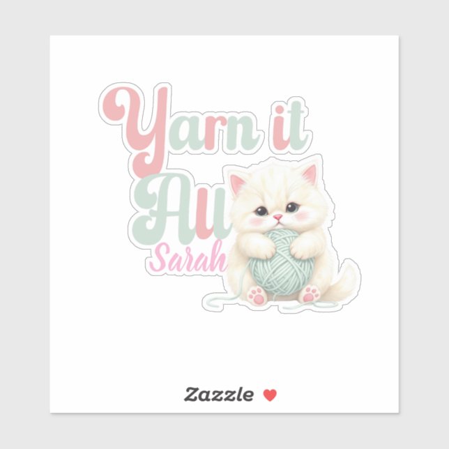 Adesivo Personalizado Yarn it All (Folha)