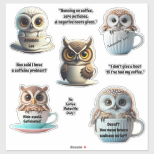 Adesivo Personalizar Café Chibi Owl
