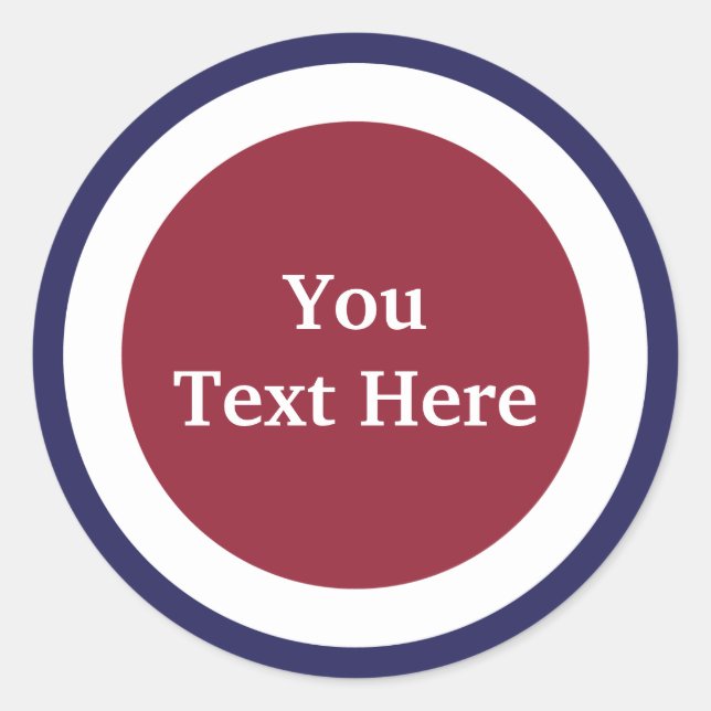 Adesivo personalizar design vermelho, branco e azul (Frente)