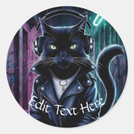 Adesivo Personalizar Fones de ouvido Legal de Gato Preto P
