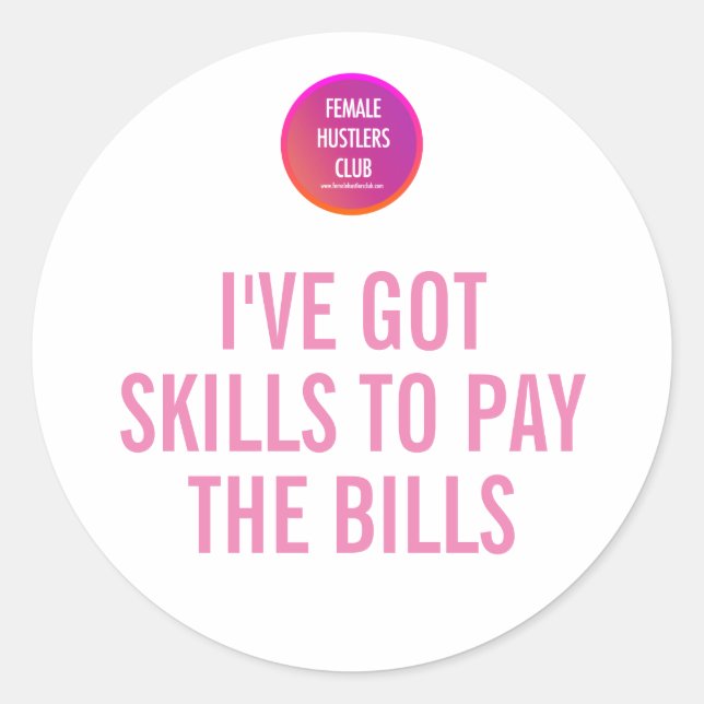 ADESIVO PERSONALIZAR HABILIDADES PARA PAGAR AS CONTAS (Frente)