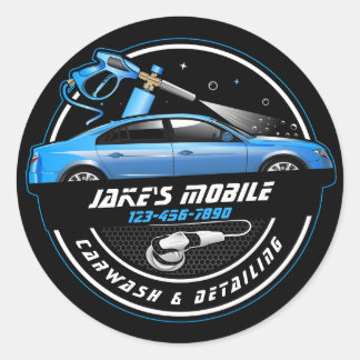 Adesivo Personalizar Lavagem de Carro Móvel Detalhes Azul
