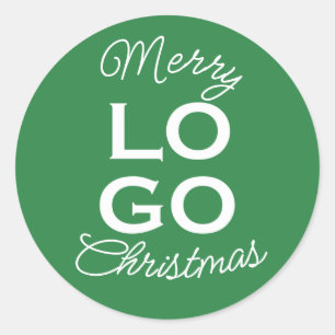 Adesivo Personalizar logotipo verde Feliz Natal