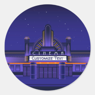 Adesivo Personalizar Marcador de Cinema em Cinema Retro
