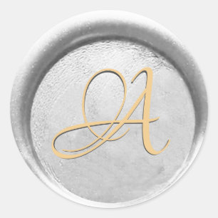 Adesivo *~* PERSONALIZAR Monogramas Prata e Dourado selo d
