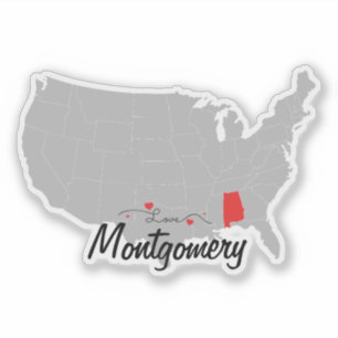Adesivo Personalizar - Montgomery, Alabama Map US