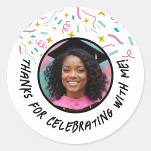 Adesivo Personalizar Nome de Foto Confetti Graduação Obrig
