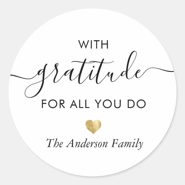 Adesivo Personalizar Nome Gratidão Script Moderno Obrigado (Frente)