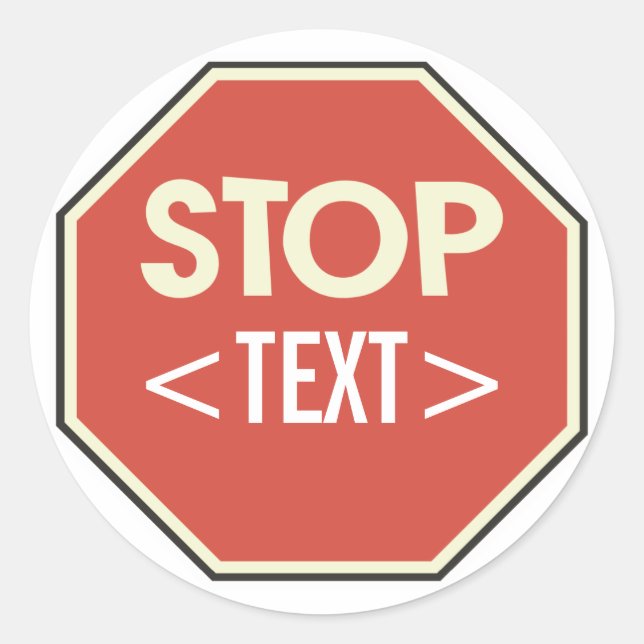 Adesivo Personalizar o design do sinal de STOP, <TEXT> (Frente)
