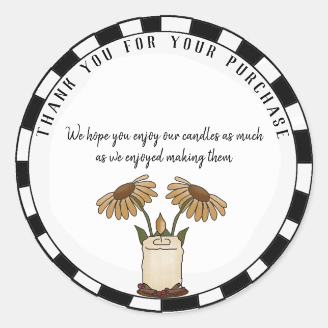 Adesivo Personalizar o negócio de velas por país Agradece- (Frente)