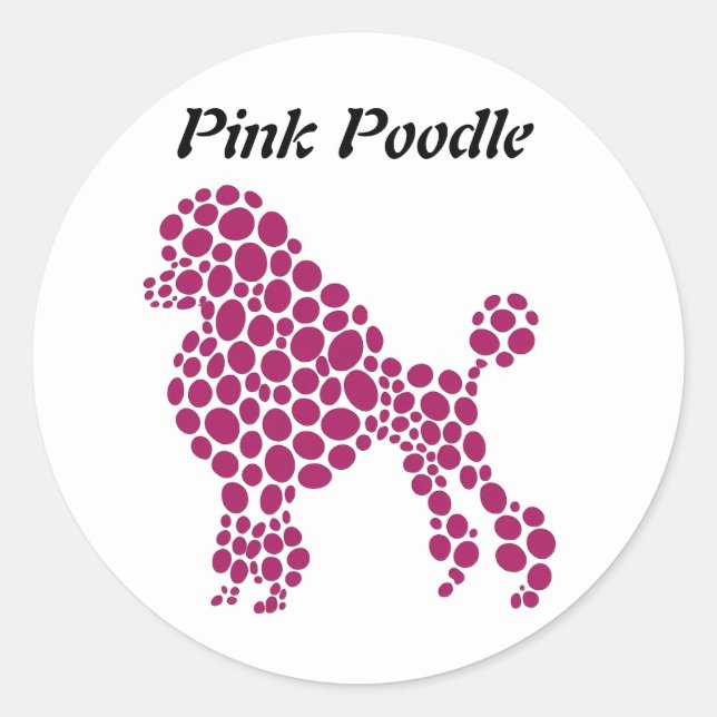 Adesivo Personalizar o nome Cachorro de Poodle de Bolinhas (Frente)