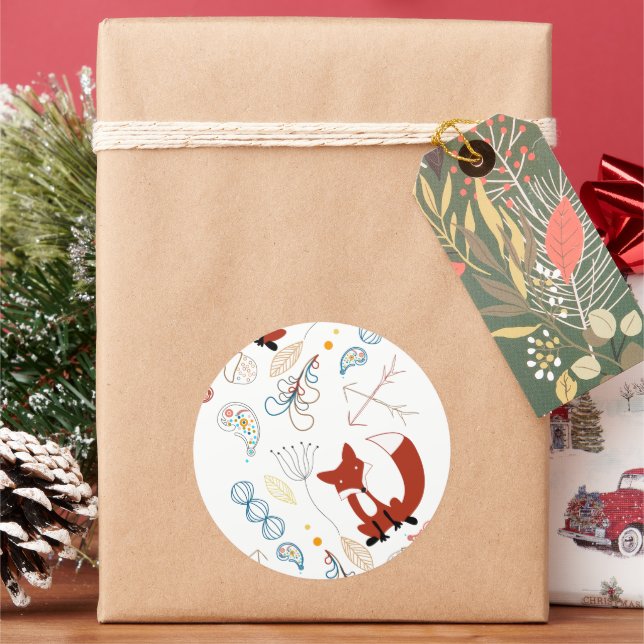 Adesivo Personalizar o padrão moderno de floresta de rapos (Feriado)