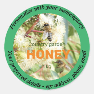 ADESIVO PERSONALIZAR. RÓTULOS DE MEL PARA O BEEKER APIARY