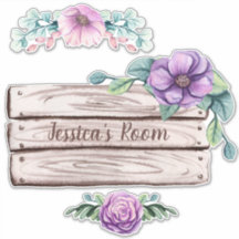 Personalizar Sinal de Madeira Falsa Floral para Qu